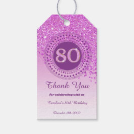 Etiqueta Para Presente Aniversário de 80 de Lanterna Rosa Moderna