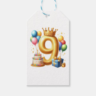Etiqueta Para Presente Aniversário de 9 anos de Ouro