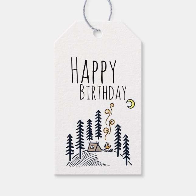 Etiqueta Para Presente Aniversário de Acampante  (Frente)