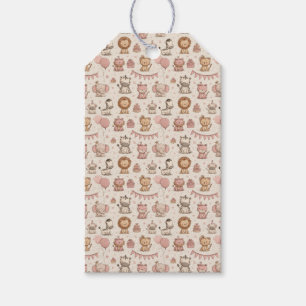 Etiqueta Para Presente Aniversário de Animalzinho Fofinho – Balões Rosa e