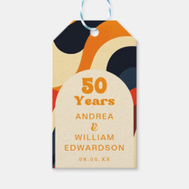 Etiqueta Para Presente Aniversário de Casamento de 50 Anos Funky Groovy R