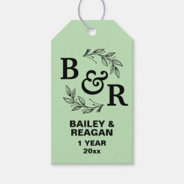 Etiqueta Para Presente Aniversário de Casamento de ruas Deixa Motif Monog