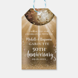 Etiqueta Para Presente Aniversário de Casamento do Dourado Glam Disco Bal