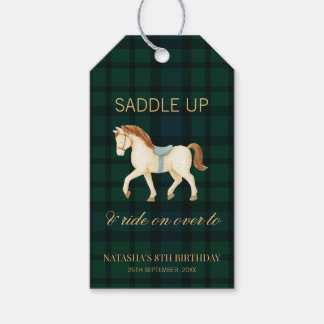 Etiqueta Para Presente Aniversário de Cavalo Vintage Préppy