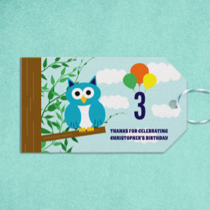 Etiqueta Para Presente Aniversário de Coruja