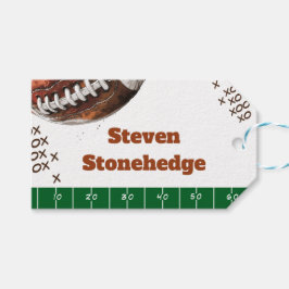 Etiqueta Para Presente Aniversário de criança de bola de futebol american