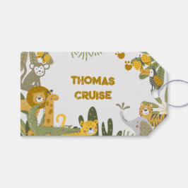 Etiqueta Para Presente Aniversário de criança de safari selvagem