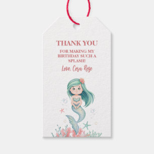 Etiqueta Para Presente Aniversário de Menina Sereia Debaixo do Mar