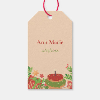 Etiqueta Para Presente Aniversário de Natal Favor Primeiro Aniversário In