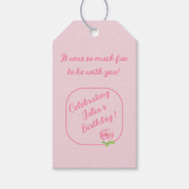 Etiqueta Para Presente ANIVERSÁRIO DE Rosa de Aquarela pintada manualment