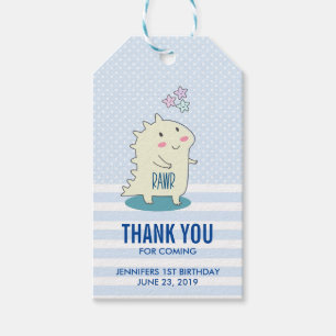 Etiqueta Para Presente Aniversário de sorriso amarelo bonito da