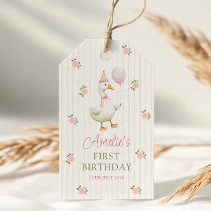 Etiqueta Para Presente Aniversário de um ano do Ganso Vintage