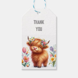 Etiqueta Para Presente Aniversário de vacas da faixa alta