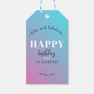Etiqueta Para Presente Aniversário design minimalista em cores pastosas