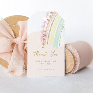 Etiqueta Para Presente Aniversário do Arco-Íris Cloud Nine