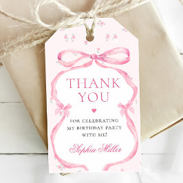 Etiqueta Para Presente Aniversário do Arco Rosa Coquette