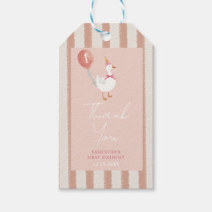 Etiqueta Para Presente Aniversário do Balão Rosa-Rosa-Bobo - Obrigado