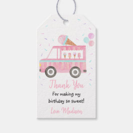 Etiqueta Para Presente Aniversário do Caminhão Sorvete Moderno Obrigado