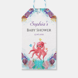 Etiqueta Para Presente Aniversário do Chá de fraldas de Octopus do Oceano