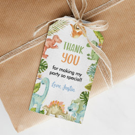 Etiqueta Para Presente Aniversário Do Dinossauro Da Selva Obrigado Tag