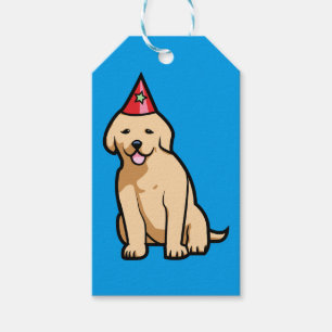 Etiqueta Para Presente Aniversário do filhote de cachorro do golden