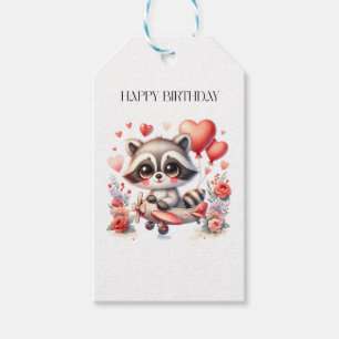 Etiqueta Para Presente Aniversário do Guaxinim Voador
