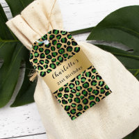Aniversário do leopardo de ouro verde-merald