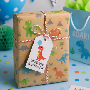Etiqueta Para Presente Aniversário do Menino Dino / Dinossauro