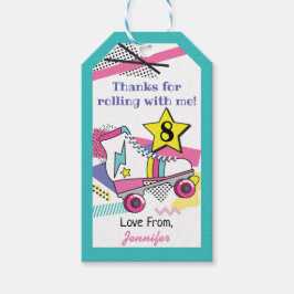 Etiqueta Para Presente Aniversário do Partido do Skate Retro - Obrigado