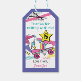 Etiqueta Para Presente Aniversário do Partido do Skate Retro - Obrigado