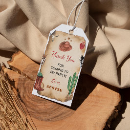 Etiqueta Para Presente Aniversário do Rodeo Ocidental Obrigado Tag