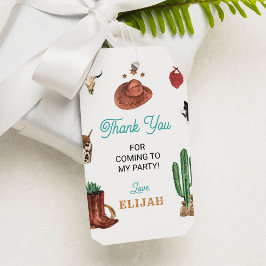 Etiqueta Para Presente Aniversário do Rodeo Ocidental Obrigado Tag