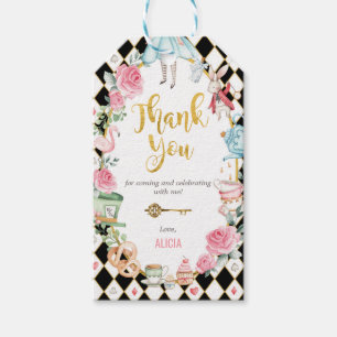 Etiqueta Para Presente Aniversário do Tea Party Alice no País das Marav