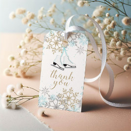 Etiqueta Para Presente Aniversário dos Flocos de Neve Dourados de Prata A