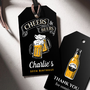 Etiqueta Para Presente Aniversário Dourado Negro E Cervejas De Qualquer 