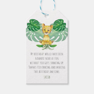 Etiqueta Para Presente Aniversário I Baptism Lion Ilustração