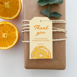 Etiqueta Para Presente Aniversário Personalizado Da Fruta De Citros Laran