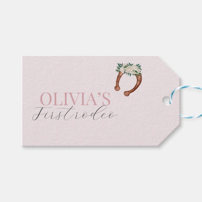 Etiqueta Para Presente Aniversário rodeado de vaqueira ocidental (Frente (horizontal))