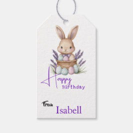 Etiqueta Para Presente Aniversário Temático de Coelhinho Adorável