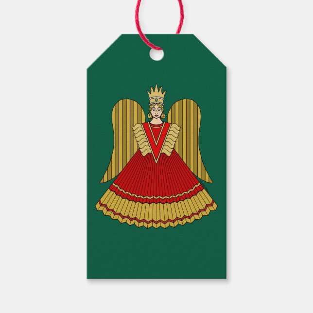 Etiqueta Para Presente Anjo de Natal de Nuremberga (Frente)