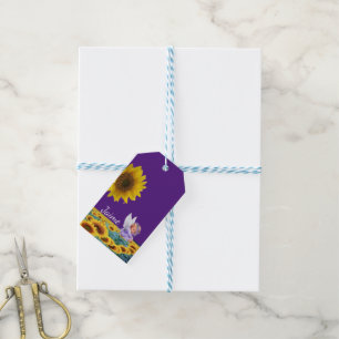 Etiqueta Para Presente Anjo de presentes de girassol
