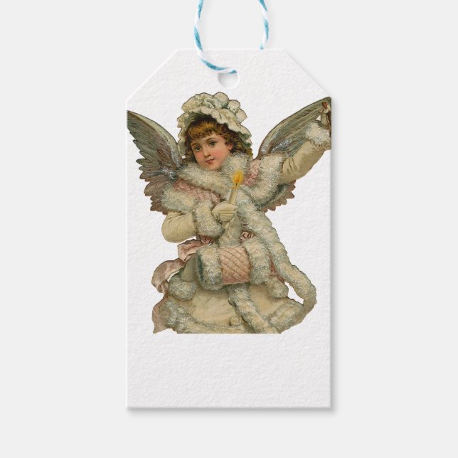 Etiqueta Para Presente Anjo do Natal com vela (Frente)