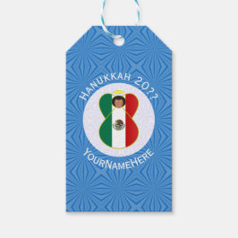 Etiqueta Para Presente Anjo Mexicano Bandeira Hanukkah Personalizada