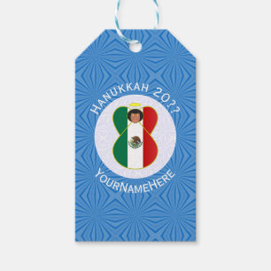 Etiqueta Para Presente Anjo Mexicano Bandeira Hanukkah Personalizada 