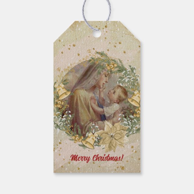 Etiqueta Para Presente Anjo Natal Mãe e Criança (Verso)