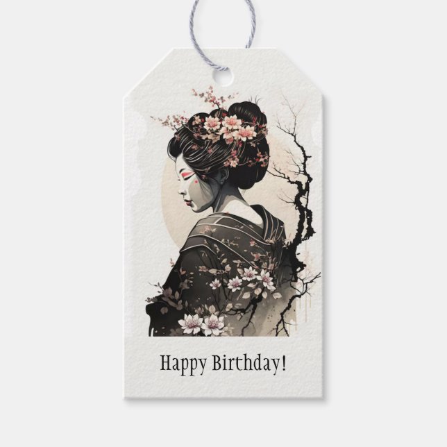 Etiqueta Para Presente Anmutige japanische Geisha -  (Frente)