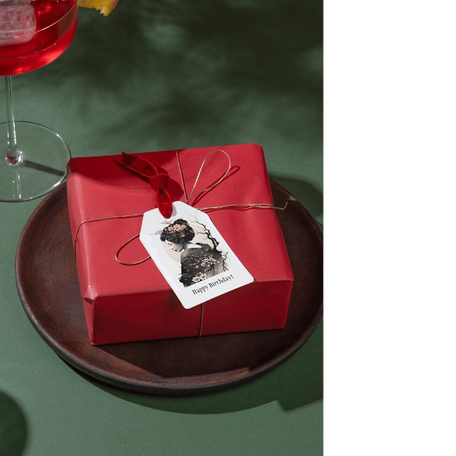 Etiqueta Para Presente Anmutige japanische Geisha -  (Criador carregado)