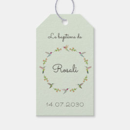 Etiqueta Para Presente Anna's Hummingbirds Baptism