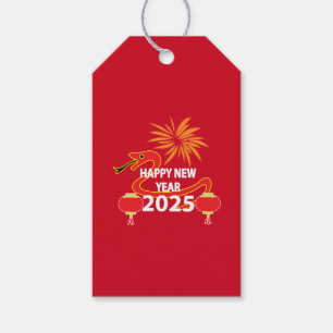 Etiqueta Para Presente Ano Novo Chinês 2025 Cobra Ano Novo Chinês