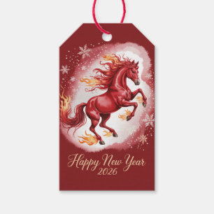 Etiqueta Para Presente Ano Novo Chinês do Cavalo 2026